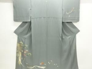 寿光織　葵祭に読み本模様織り出し一つ紋訪問着